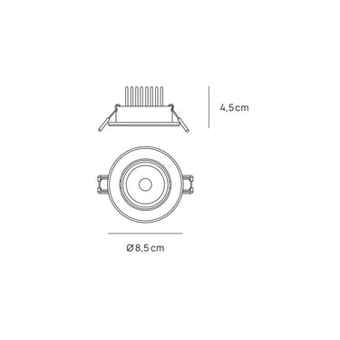 LAMBDA Faretto LED COB incasso tondo bianco 5W CCT regolabile Vivida luce Faretti e scatole portafaretto